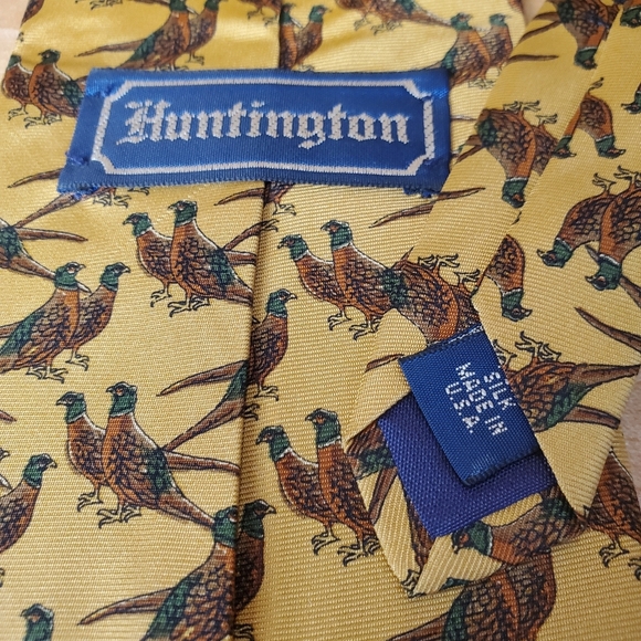 2 Silk Fall Fowl Neckties. Lands' End Ducks / Huntington Pheasants. - Picture 11 of 11